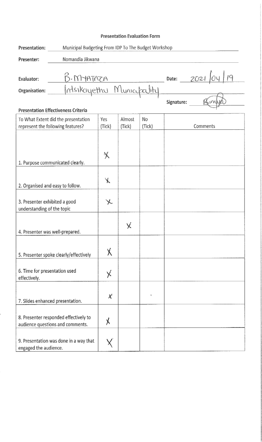Evaluation Form - Intsika - 19April21